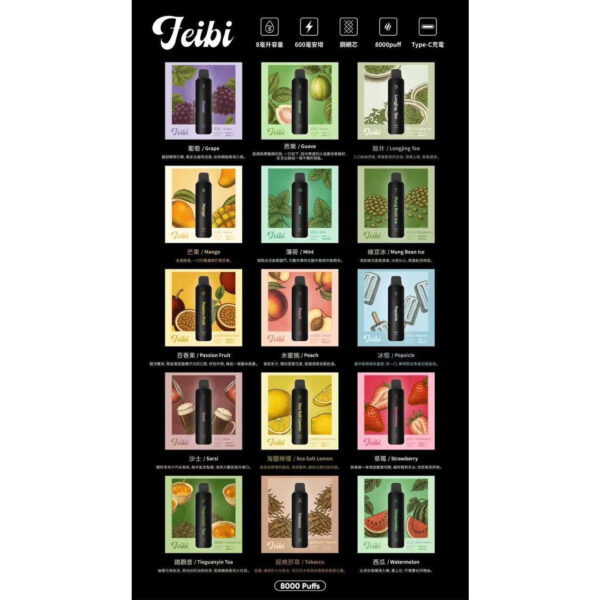 Feibi 菲比 8000口拋棄式：網格芯爆發力，還原最濃郁的果香層次